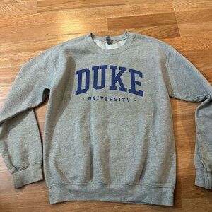 Gildan Gray Crewneck Sweatshirt with Blue Duke Print